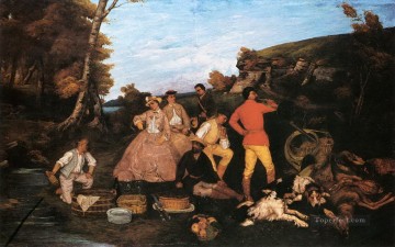 100 の偉大な芸術 Painting - ギュスターヴ・クールベ「狩りの朝食」